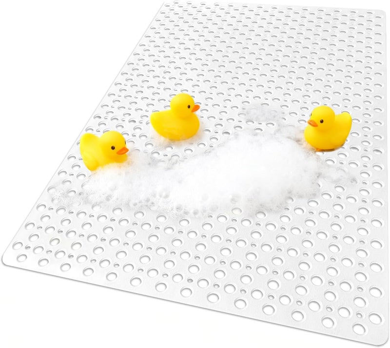 Yonala Extra Large Shower Mat, 47 x 32 Inch Non Slip Shower Mats for Inside Shower, Soft TPE Shower Floor Mat with Suction Cups and Drain Holes, Machine Washable Bathroom Shower Mat, Easy to Clean - Image 1